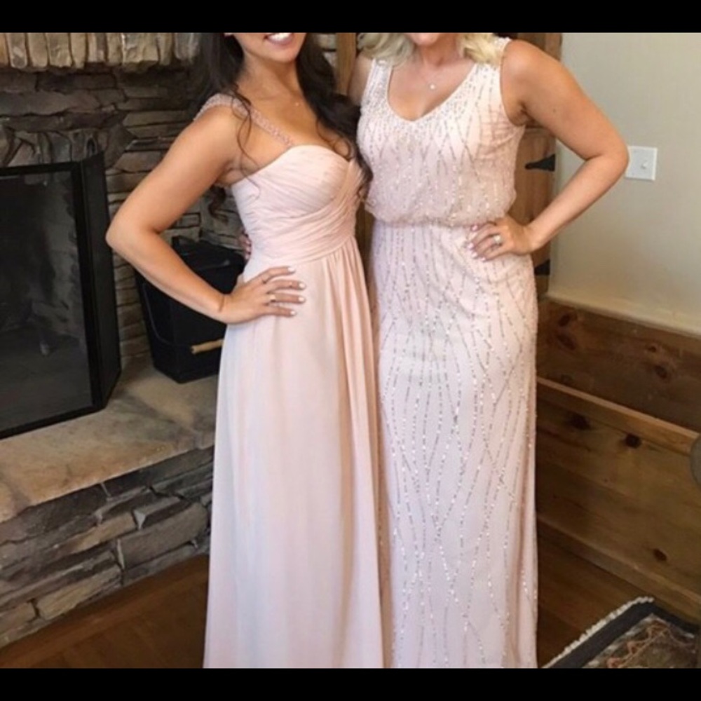 b2 jasmine blush bridesmaids dress, size 6.
